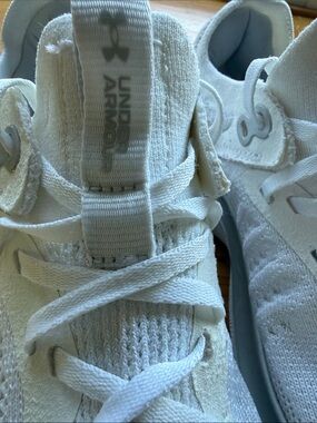 Under Armour White Knit Lace-Up Sneakers